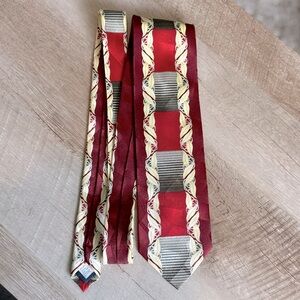 Fratello Men’s Necktie Red Gold Handmade Standard Length